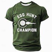 お買い得  メンズおもしろTシャツ-男性用面白いエッグハントチャンピオングラフィックTシャツ - 受胎ユーモア精子と卵のTシャツ
