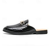 billiga Tillfällig-lackmockasiner för män - sofistikerad slip-on med metallspänne för affärs- och fritidskläder