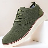 cheap Men&#039;s Sneakers-Men&#039;s Breathable Knit Brogue Sneakers - Casual Lace-Up Lightweight Shoes for Daily Wear &amp; Walking