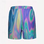 baratos calção de banho boxer masculino-Homens Calção Justo de Natação Shorts de Natação Bermuda de Surf Calças Com Cordão Com bolsos Natação Surfe Praia Esportes Aquáticos Estampado Verão Primavera
