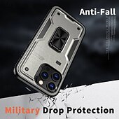 levne Pouzdra pro iPhone-telefon Carcasă Pro iPhone 16 Pro Max Plus iPhone 15 Pro Max Plus iPhone 14 13 12 Pro Max Plus Zadní kryt Držák na prsteny Magnetické Nárazuvzdorné Retro TPU PC