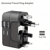levne Domácí přístroje-univerzální cestovní adaptér multikolíková zástrčka duální port USB napájecí zásuvka nabíječka konvertor eu us uk au zástrčka k dispozici