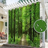 tanie zasłony wodoodporne-Wodoodporne zasłony zewnętrzne do wewnętrznego patio weselnego grube zasłony przelotowe do sypialni weselnej, salonu, werandy, pergoli, kabiny, 1 panel