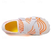 preiswerte Sneaker für Herren-Barfuß-Wasserschuhe für Herren – weiß und orange, schnelltrocknend, verstellbarer Klettverschluss – ideal für Strand- und Wasseraktivitäten