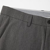 cheap Men's Elite Pants-Men's Dress Pants Solid Color Wearable No-Iron Full Length Formal Wedding Party Elegant Fashion Black Grey Micro-elastic