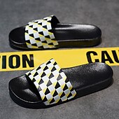 abordables Sandales décontractées-sandales à enfiler géométriques vibrantes pour hommes – chaussures d&#039;été décontractées pour la plage et la piscine