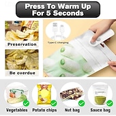 cheap Kitchen Utensils &amp; Gadgets-Mini Bag Sealer, Handheld Heat Sealer for Plastic Bags, Portable Snack Sealing Machine for Home Kitchen, Easy Hand Press Seal &amp; Reseal, Food Storage Saver
