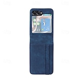 cheap Samsung Cases-Phone Case For Samsung Galaxy Z Flip 6 Z Flip 5 Z Flip 4 Z Flip 3 Back Cover Card Slot Shockproof Retro TPU PU Leather