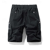 cheap Classic-Men's Cargo Shorts Shorts Summer Shorts Drawstring Elastic Waist Zipper Pocket Plain Comfort Wearable Knee Length Outdoor Sport Daily Fashion Casual Black Brown