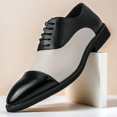 abordables Officiel-chaussures habillées bicolores pour hommes en bronze et crème avec design à lacets, embout élégant pour des événements formels élégants
