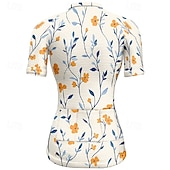 abordables Maillots de mujer-Mujer Maillot de Ciclismo Flor Manga Corta Bicicleta Camiseta Maillot con 3 bolsillos traseros MTB Bicicleta Montaña Secado rápido Diseño Anatómico Capilaridad Transpirable Deportes Amarillo Rosa Azul