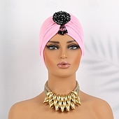 voordelige Bruiloft Zendspoel-Hoofdkleding Mix van polyester / katoen kralen Slappe hoed Tulbanden Formeel Bruiloft zin in hebben Met Nep Parel Pure Kleur Helm Hoofddeksels
