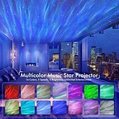 お買い得  プロジェクターライト-スタープロジェクター ギャラクシープロジェクター 寝室用 Bluetooth スピーカーとホワイトノイズ オーロラプロジェクター ナイトライトプロジェクター 子供 大人 ゲームルーム ホームシアター 天井 部屋 装飾