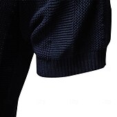 preiswerte Herren Elite Polo-Herren Polo Strick-Polopullover Formell Arbeit Möwenhalsband Kurzarm Einfarbig Stripe-Trim Streifen Sommer Frühling Marineblau Khaki Armeegrün Polo