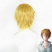 cheap Gaming Wigs-One Piece Sanji Anime Cosplay Wigs Cosplay Wigs Halloween Carnival Party Comic Con Wig For Men&#039;s Adults&#039;