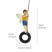 cheap Garden Sculptures&amp;Statues-Flower Fairy Resin, Swing Tire Swing Flower Fairy Resin, Fairy Figurines for Outdoor Garden Yard Lawn Supplies Home Decor