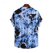 economico camicia da uomo con bottoni-Per uomo Camicia Camicia Estiva Camicia casual Camicia da Spiaggia Camicia con Bottoni Blu Manica Corta Grafico Colletto Mao Vacanza Camicia hawaiana Abbigliamento Poliestere Moda Casual Confortevole