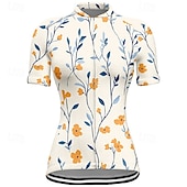 abordables Maillots de mujer-Mujer Maillot de Ciclismo Flor Manga Corta Bicicleta Camiseta Maillot con 3 bolsillos traseros MTB Bicicleta Montaña Secado rápido Diseño Anatómico Capilaridad Transpirable Deportes Amarillo Rosa Azul