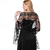 olcso Sálak és Kendők-Retró Ordító 20-as évek 1920-as évek sál Wrap Kendők A nagy Gatsby Flapper lány Flitter Rojt Női Farsang Esküvő Estély Álarcos mulatság Felnőttek Kendő