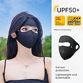 economico riscaldamento e raffreddamento-maschera solare per il viso, protezione UV, acido ialuronico, copertura completa del viso in seta ghiacciata per le donne, maschera facciale traspirante senza cuciture per la protezione solare