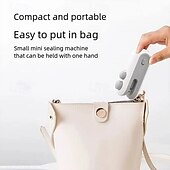 cheap Kitchen Utensils &amp; Gadgets-Mini Bag Sealer, Handheld Heat Sealer for Plastic Bags, Portable Snack Sealing Machine for Home Kitchen, Easy Hand Press Seal &amp; Reseal, Food Storage Saver