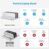 baratos Suportes &amp; Bases de Arrefecimento-suporte de mesa duplo com dock ajustável versão dock de até 17,3 polegadas suporte vertical para laptop
