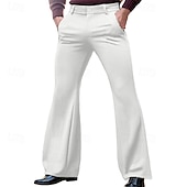 economico Fondi-Retrò Vintage Anni &#039;70 Pantaloni Pantaloni a zampa d&#039;elefante Hippie Disco Tinta unica Per uomo Halloween Carnevale Feste Abbigliamento Quotidiano Parata dell&#039;Orgoglio Adulti Pantaloni Primavera