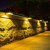 abordables Street Lights-2/4 Pcs LED Solar Street Lights Outdoor Wall Lights Fence Lights 9LEDs Home Garden Outdoor Courtyard Fence Wall Decoration LED Waterproof Wall Light Garage Porch Yard Lighting