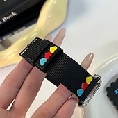 זול להקות Apple Watch-סולו לופ מותאם ל רצועת השעון של Apple Watch 38 מ&quot;מ 40 מ&quot;מ 41 מ&quot;מ 42 מ&quot;מ 44 מ&quot;מ 45 מ&quot;מ 49 מ&quot;מ חמוד מתכוונן קנבאס רצועת שעון חלופית ל iwatch Ultra 2 Series 9 8 7 SE 6 5 4 3 2 1