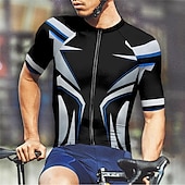 abordables Maillots pour hommes-Homme Maillot Velo Cyclisme Manche Courte Cyclisme Tee-shirt Maillot avec 3 poches arrière VTT Vélo tout terrain Respirable Séchage rapide Conception anatomique Mèche Rouge Bleu Bleu Ciel Des sports