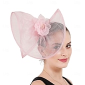 abordables Fascinators-accessoire Imitation Lin Mariage Soirée Élégant Mariage Avec Fleur Casque Couvre-chef