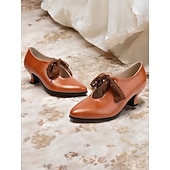 abordables Escarpins à petit talon-talons à lacets blancs vintage pour femmes – chaussures de mariage d'inspiration victorienne des années 1920 avec un élégant nœud en dentelle pour les mariées et les événements officiels