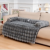baratos Capa de sofá para animais de estimação-tapete de cama calmante para cães, capa de sofá fofa e felpuda para sofá, protetor de móveis com capa removível e lavável para cães e gatos grandes, médios e pequenos