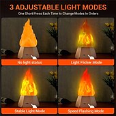 economico Luci decorative-3d led atmosfera luce notturna campeggio esterno cortile paesaggio decorazione luce usb ricarica simulazione fiamma luce camera camera atmosfera luce 1 pz