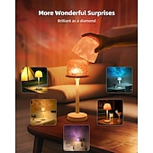 cheap Projector Lights-Ocean Wave Cordless Projector Light, RGB Color Changing Table Lamp, Portable Battery Night Light LED Aurora Projector with Remote Control for Bedroom Living Room Game Party Atmosphere Lights