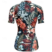 tanie Damskie koszulki-Damskie Koszulka rowerowa Kwiat Krótki rękaw Rower Tee Tshirt Dżersej z 3 tylnymi kieszeniami Kolarstwo górskie Szybkie wysychanie Anatomiczny kształt Odprowadzające wilgoć Oddychający Sport