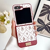 cheap Samsung Cases-Phone Case For Samsung Galaxy Z Flip 7 Z Flip 6 Z Flip 5 Z Flip 4 Back Cover Shockproof Retro PU Leather