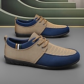 baratos Ténis para Homem-sapatos masculinos casuais com cadarço em bege e azul marinho, design exclusivo em tecido, perfeitos para o estilo e conforto do dia a dia