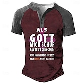 economico Parole divertenti-Per uomo maglietta Camicia Henley Magliette grafiche Magliette divertenti Color Block Alfabetico Gott Henley Abbigliamento Stampa 3D Plus Size Esterno Giornaliero Manica corta Collage Bottone giù