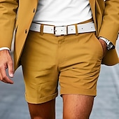 economico pantaloncini da lavoro-Per uomo Shorts eleganti Shorts da Lavoro Pantaloncini da golf Tasca Semplice Comodità Traspirante Corto All'aperto Affari Sport Casual Bianco Giallo