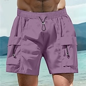 abordables Día festivo-Hombre Pantalón Corto Cargo Pantalón corto Bermudas Pantalones cortos casuales Cintura elástica Multi bolsillo Pierna recta Plano Transpirable Dispersor de humedad Longitud de la rodilla Exterior