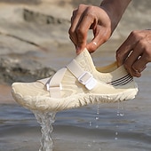 preiswerte Sneaker für Herren-Barfuß-Wasserschuhe für Herren – weiß und orange, schnelltrocknend, verstellbarer Klettverschluss – ideal für Strand- und Wasseraktivitäten