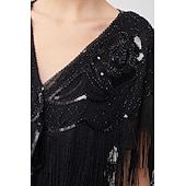levne Šály a šátky-Retro Řvoucí 20s 20. léta 20. století šátek Wrap Přehozy přes ramena Velký Gatsby Buben dívka Flitry Třásně Maškarní kostým Dámské Karneval Svatební Večerní oslava Plesová maškaráda Dospělé Šátek