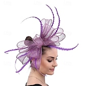 baratos Chapéus e Fascinators-Peça para Cabeça Sinamay Casamento Festa de Noite Elegante Casamento Com Boné Capacete Chapéu