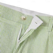 abordables Costumes décontractés-Costumes de mariage pour hommes en seersucker d&#039;été vert pomme champagne coloré uni coupe standard 2 pièces simple boutonnage deux boutons