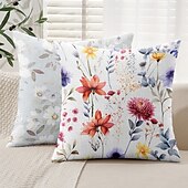 お買い得  花と植物のスタイル-フローラル装飾トスピローカバー1枚ソフトスクエアソファクッションケース枕カバー寝室リビングルームソファチェア用
