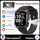 Недорогие Смарт-часы-Умные часы ZW69 с LED-фонариком 1,97-дюймовым AMOLED экраном 390 * 450 полное сенсорное управление Bluetooth-звонки несколько спортивных режимов