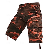 baratos Clássico-Homens Bermuda Cargo Shorts camuflados Calção Shorts de verão Bolso multi Bolso com aba camuflagem Côr Camuflagem Conforto Vestível Comprimento do joelho Ao ar livre Esporte Diário Moda Casual