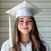 お買い得  職業コスチューム-2025 マット卒業キャップ、2025 タッセル付き、大人用、高校生、学士、修士