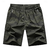 baratos Clássico-Homens Bermuda Cargo Shorts de acampamento Shorts camuflados Shorts de Trilha Cintura elástica Bolso Com Zíper Perna reta Côr Camuflagem Pavio Humido Vestível Comprimento do joelho Ao ar livre Casual